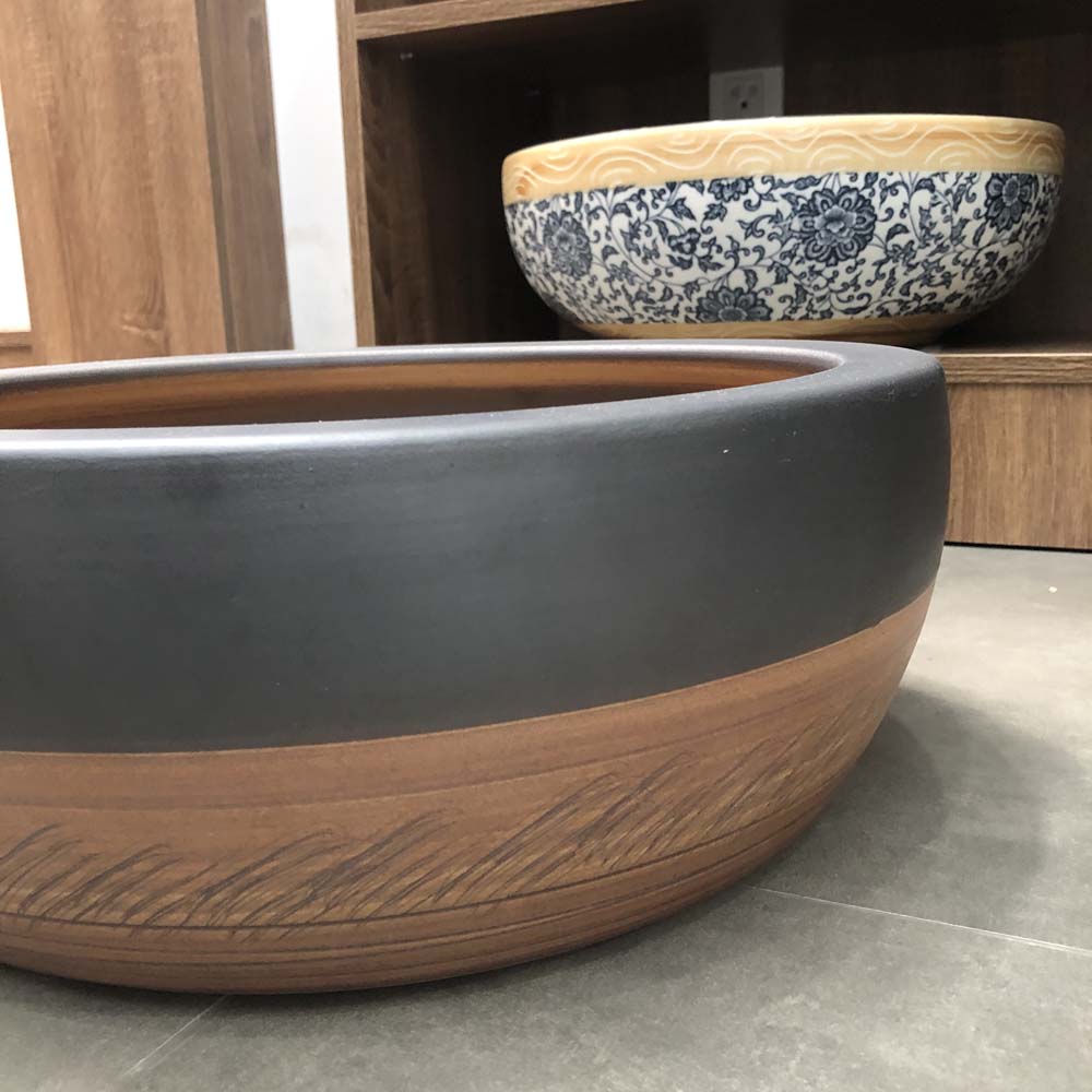 Chậu lavabo đặt bàn Kanly sứ hoa văn SU015 SU015 - 2