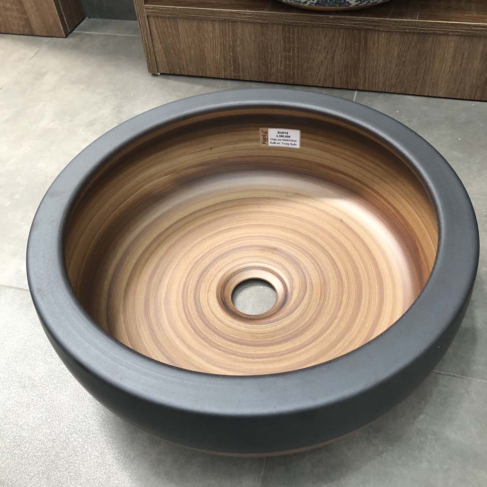 Chậu lavabo đặt bàn Kanly sứ hoa văn SU015 SU015 - 4