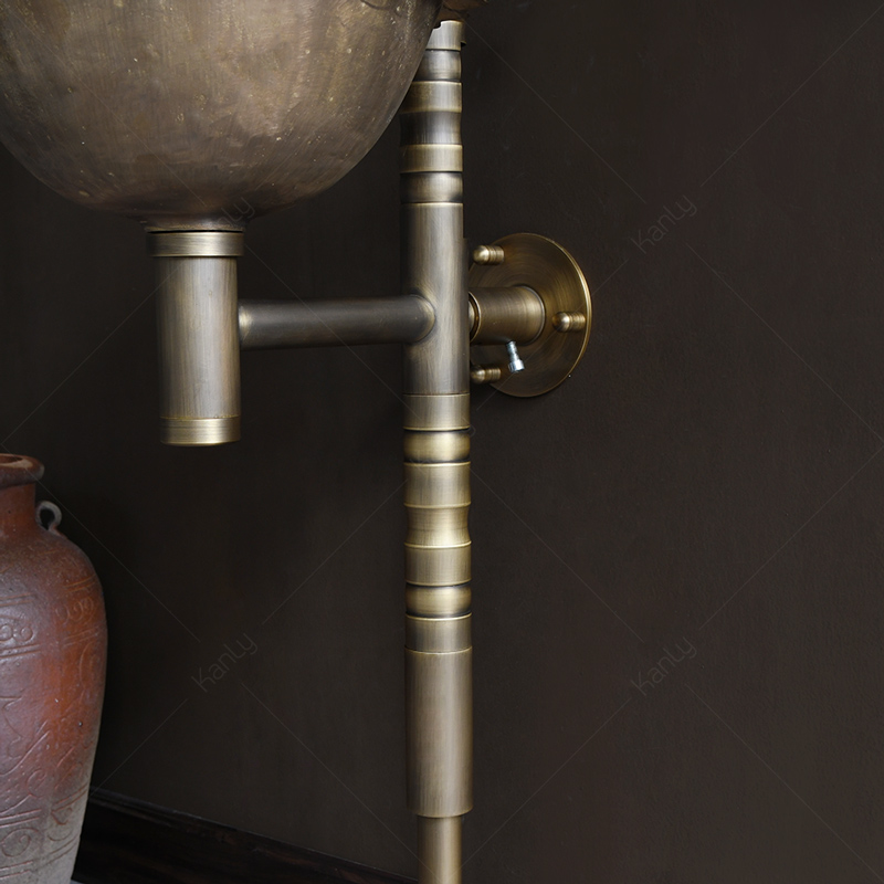 Bộ chậu lavabo Kanly treo tường bằng đồng GCL09B GCL09B - 5