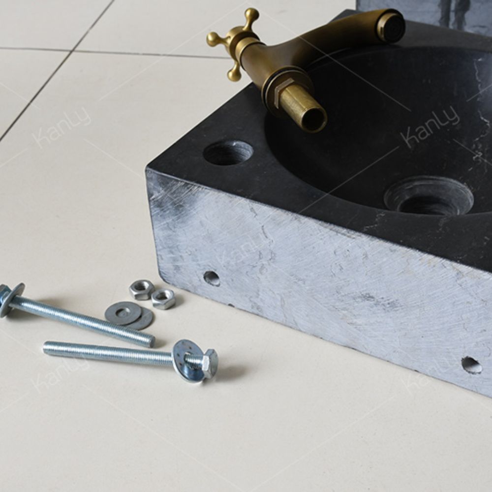 Chậu lavabo góc treo tường Kanly đá tự nhiên LAVABOGOC-MARBLEDEN LAVABOGOC-MARBLEDEN - 6