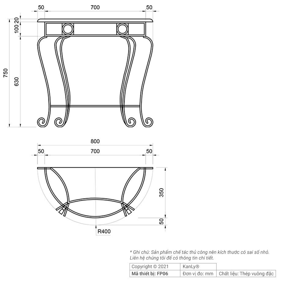Kệ để lavabo (kệ bán nguyệt) Kanly FP06 FP06 - 6