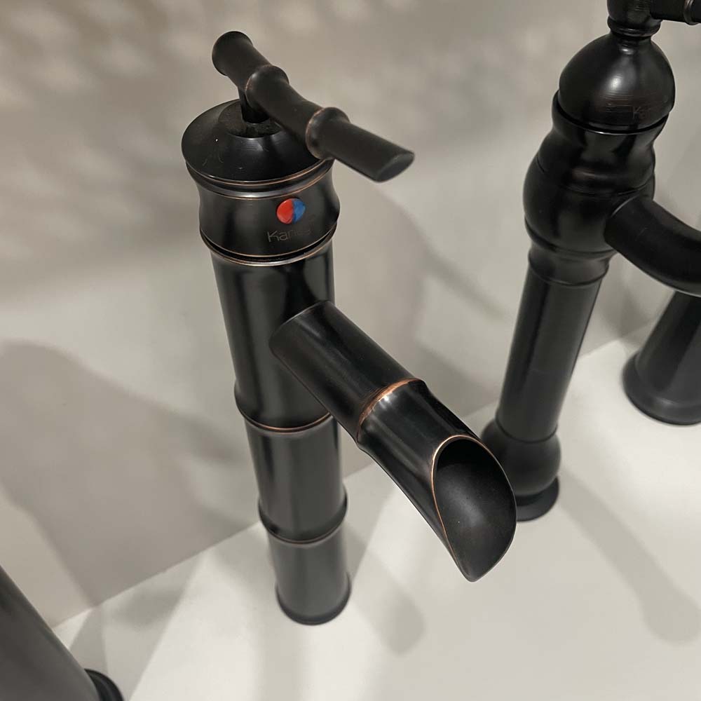 Vòi lavabo nóng lạnh bằng đồng Kanly GCA02B/V02B GCV02B - 6