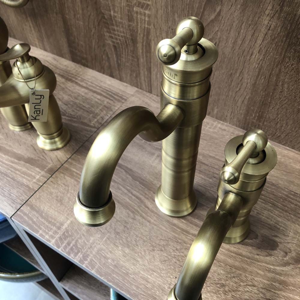 Vòi chậu nóng lạnh bằng đồng Kanly GCA16/V16 GCV16 - 3