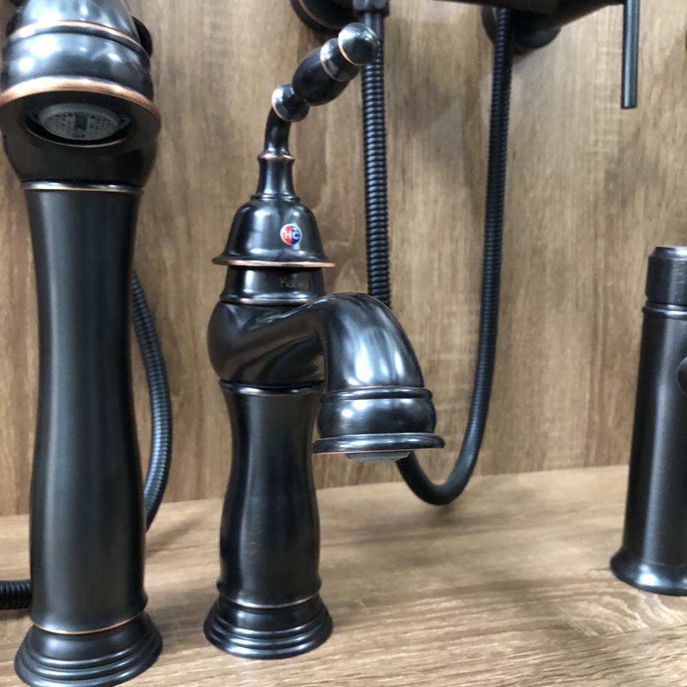 Vòi chậu lavabo nóng lạnh bằng đồng Kanly GCA14B/V14B GCV14B - 4