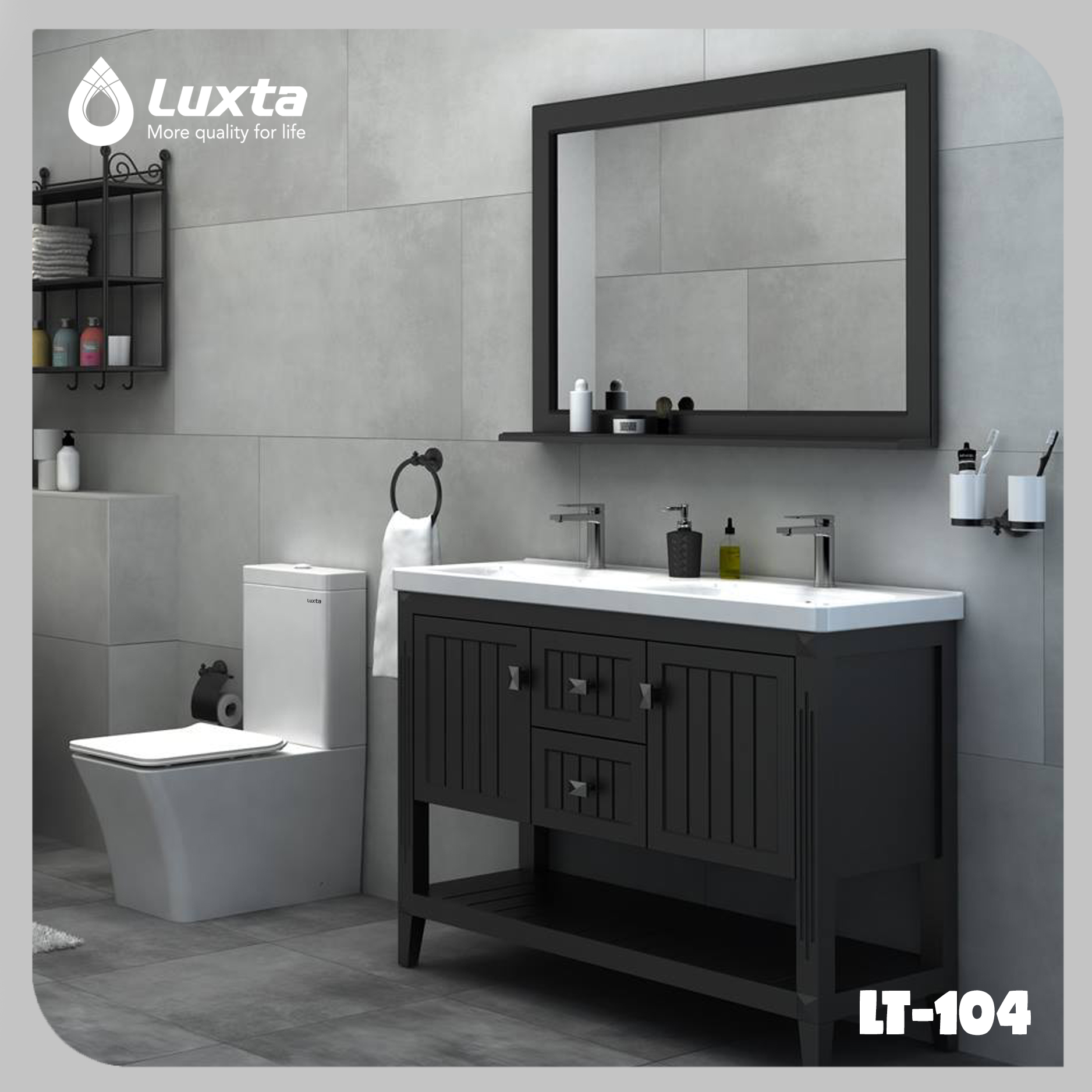 Bồn cầu 1 khối LUXTA LT-104 nắp êm LT-104 - 4