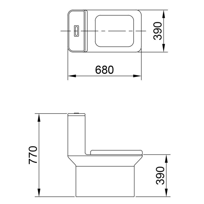 Bồn cầu 1 khối LUXTA LT-104 nắp êm LT-104 - 3