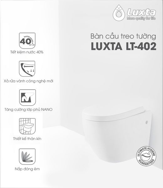 Bồn cầu treo tường LUXTA LT-402 nắp êm LT-402 - 4