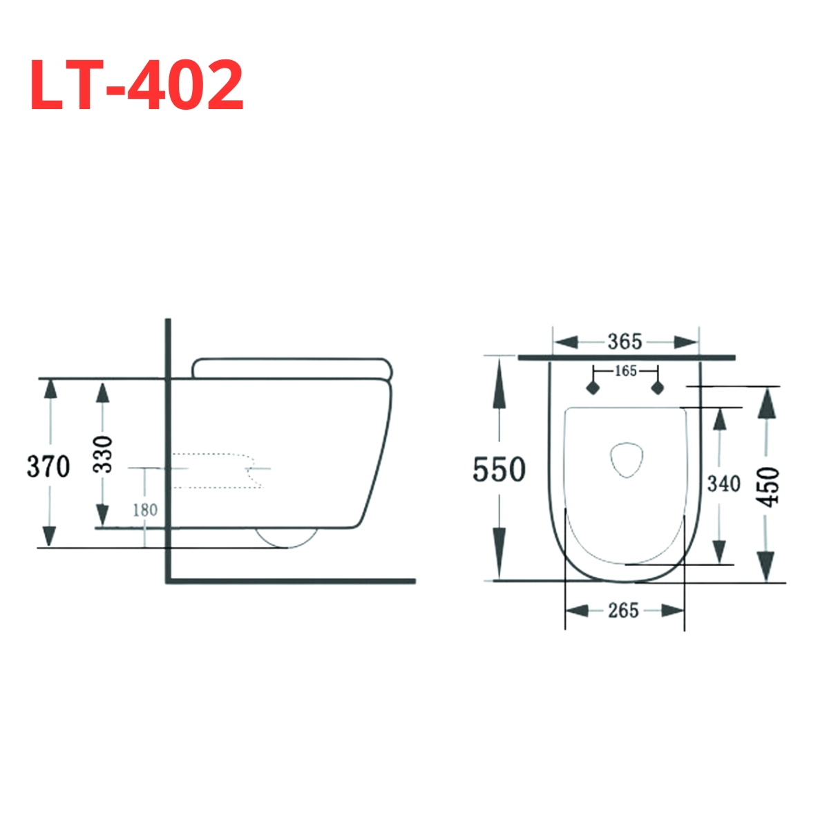 Bồn cầu treo tường LUXTA LT-402 nắp êm LT-402 - 3