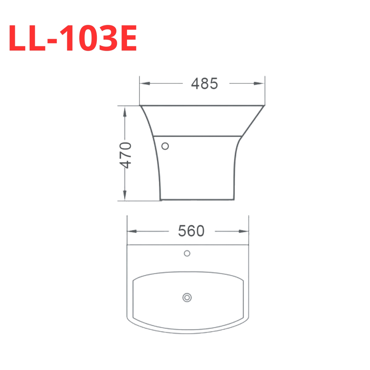 Chậu rửa mặt lavabo treo tường Luxta LL-103E LL-103E - 3