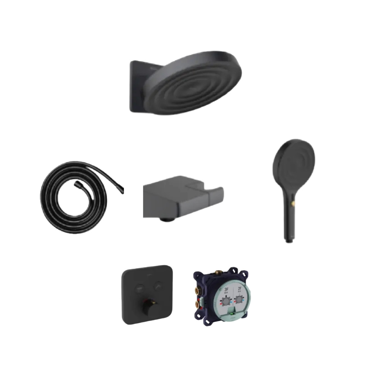 Sen tắm âm tường 2 đường nước nhiệt độ MOEN MR23014BL+UHT73343FBL+UR4000+HH202023BL+737BL+A716BL MR23014BL+UHT73343FBL+UR4000+HH202023BL+737BL+A716BL