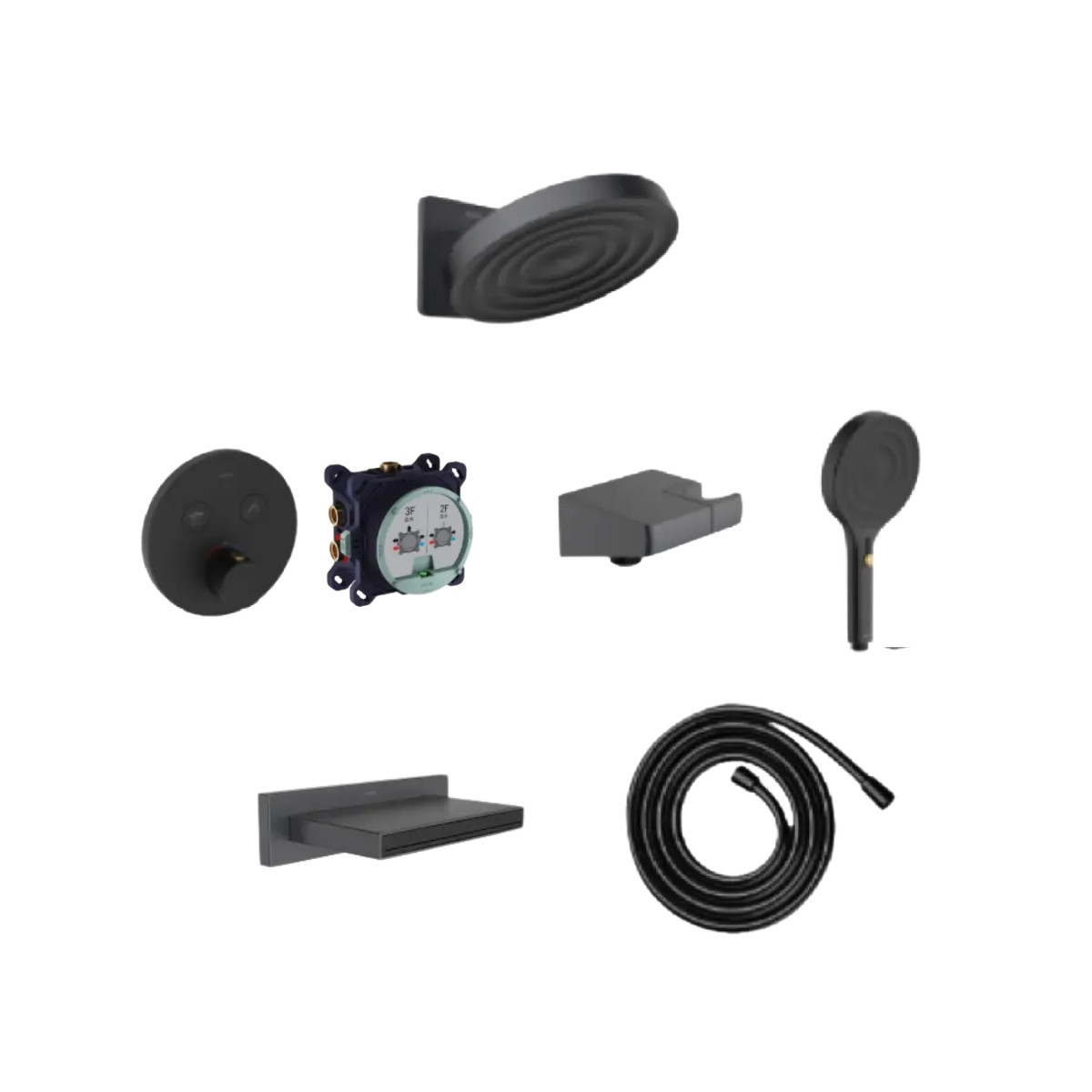 Sen tắm âm tường 3 đường nước nhiệt độ MOEN MR23014BL+UHT73343BL+UR4000+HH202023BL+737BL+A716BL MR23014BL+UHT73343BL+UR4000+HH202023BL+737BL+A716BL