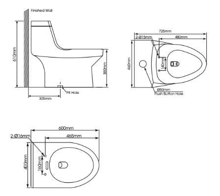 Bồn cầu 1 khối MOEN SW0154C nắp êm SW0154C - 3
