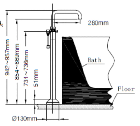 Vòi bồn tắm đặt sàn MOEN Lucerne 7040MCLK - 2
