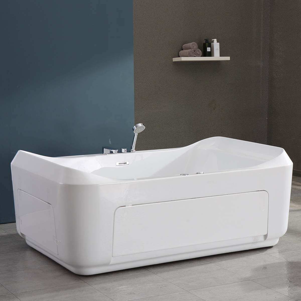 Bồn tắm đặt sàn massage 1.8m gồm vòi MOWOEN MW8123-180.2MS - 6