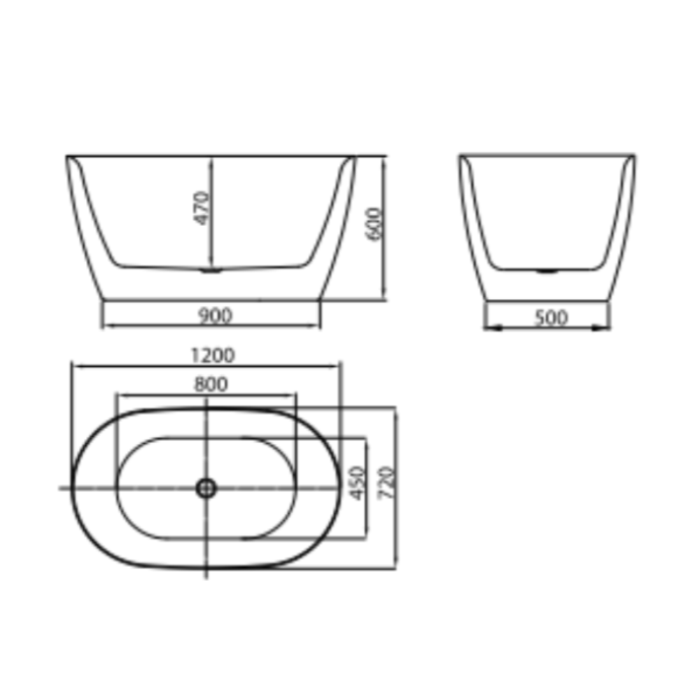 Bồn tắm đặt sàn 1.2m CURVED MOWOEN MW8202-120 - 2