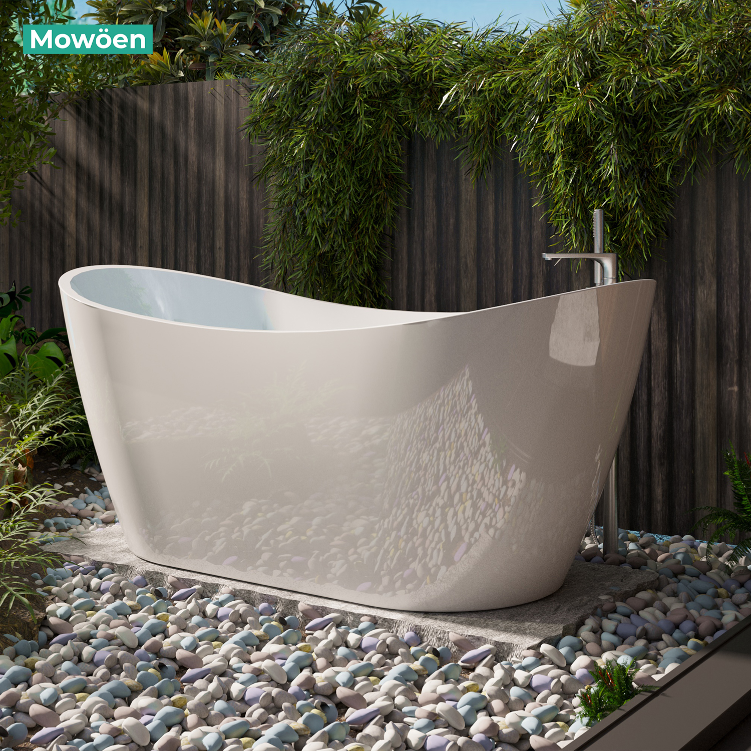 Bồn tắm đặt sàn 1.6m CURVED MOWOEN MW8207B-160 - 5