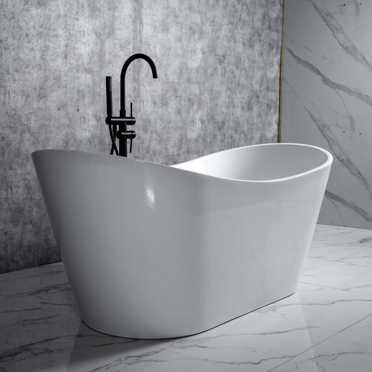 Bồn tắm đặt sàn 1.6m CURVED MOWOEN MW8207B-160 - 9