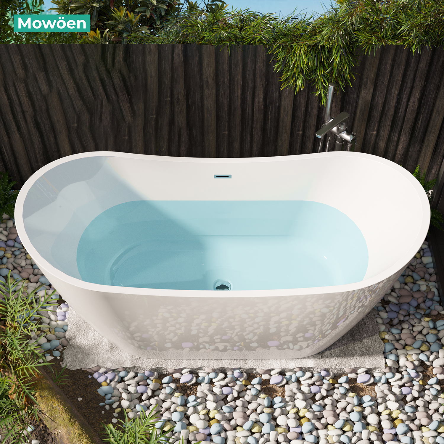 Bồn tắm đặt sàn 1.6m CURVED MOWOEN MW8207B-160 - 4