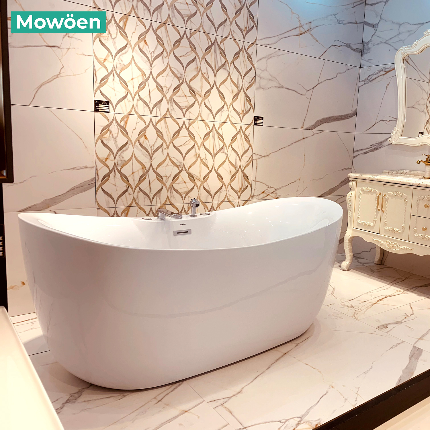 Bồn tắm đặt sàn massage 1.7m MOWOEN MW8305BFB-170.MS - 2