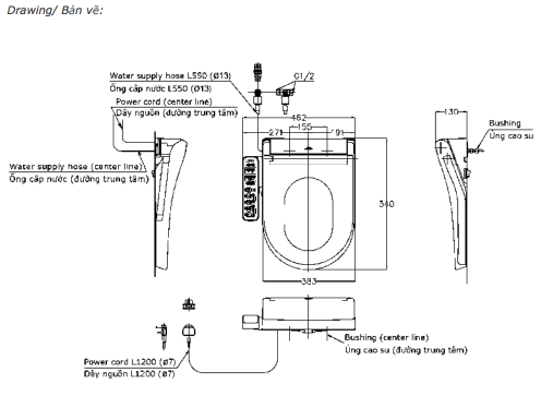 Nắp bồn cầu thông minh Washlet S2 TOTO TCF33320GAA TCF33320GAA#NW1 - 2