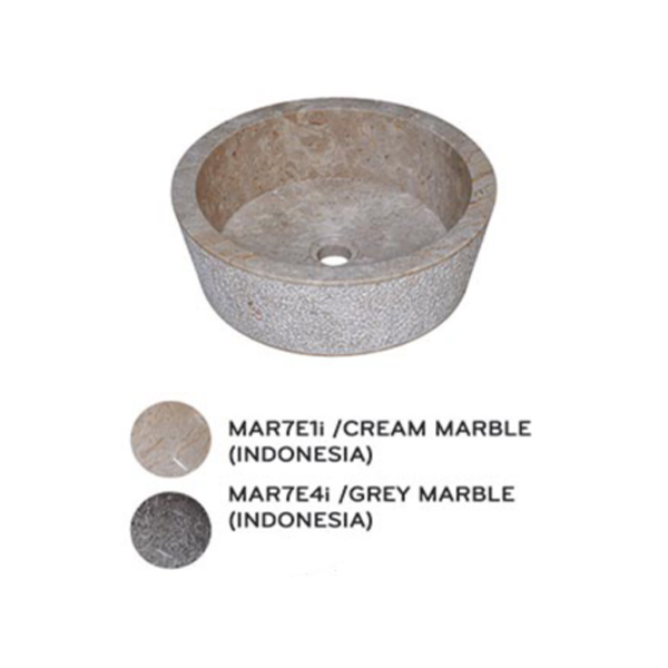 Chậu lavabo đặt bàn Kanly đá Marble tự nhiên MAR7E1i MAR7E4i