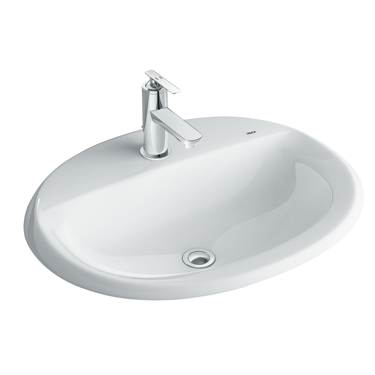 Chậu lavabo dương vành INAX AL-2395V (AL2395V) (AL-2395VFC) men Aqua Ceramic AL-2395VFC/BW1