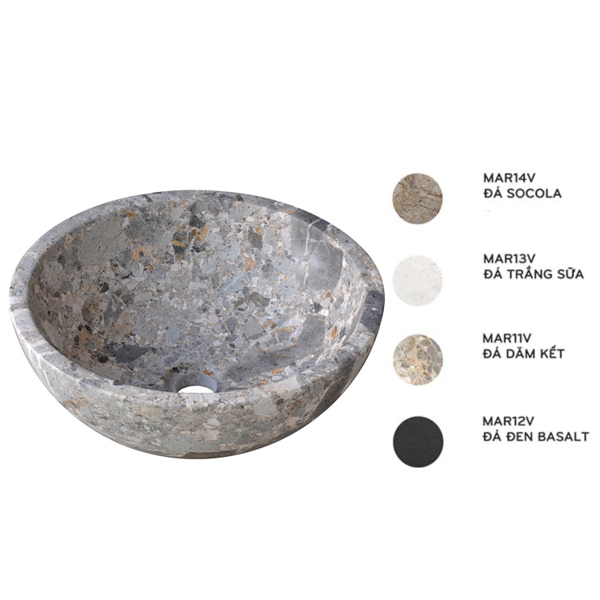Chậu lavabo đặt bàn Kanly đá Marble tự nhiên MAR1 MAR11V
