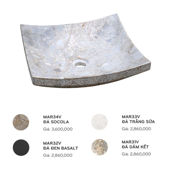 Chậu lavabo đặt bàn Kanly đá tự nhiên MAR3 MAR31V