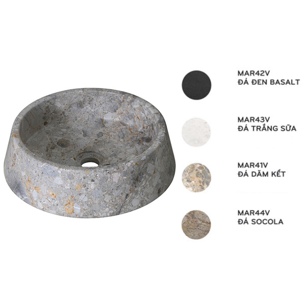 Chậu lavabo đặt bàn Kanly đá nguyên khối MAR4 MAR41V