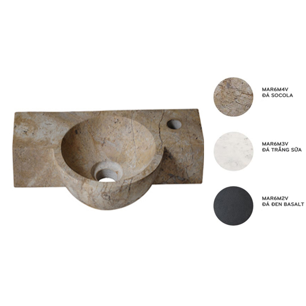 Chậu lavabo đặt bàn Kanly đá nhỏ mini MAR6M MAR6M2V