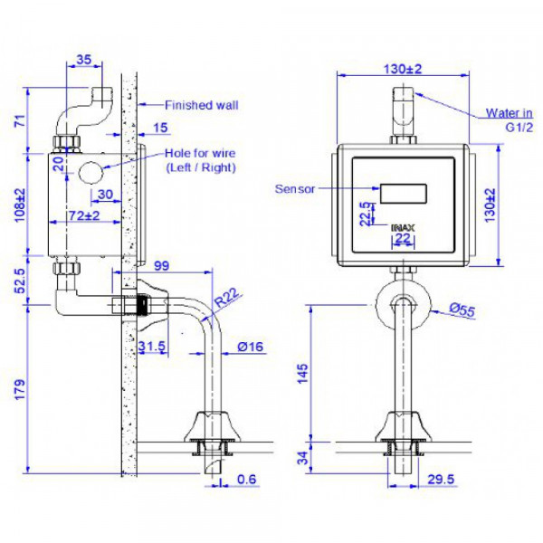 Van xả bồn tiểu Inax OKUV-30SM (OKUV30SM) OKUV-30SM - 2