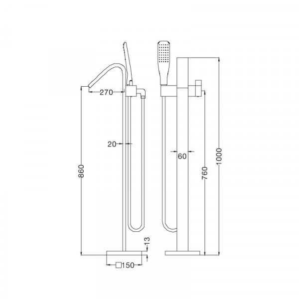 Bộ vòi sen xả bồn đặt sàn Emmas Series MOWOEN EMMAS-FB0003 - 14