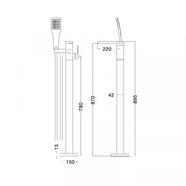 Bộ vòi sen xả bồn đặt sàn Carrot Series MOWOEN CARROT-FB0005 - 10