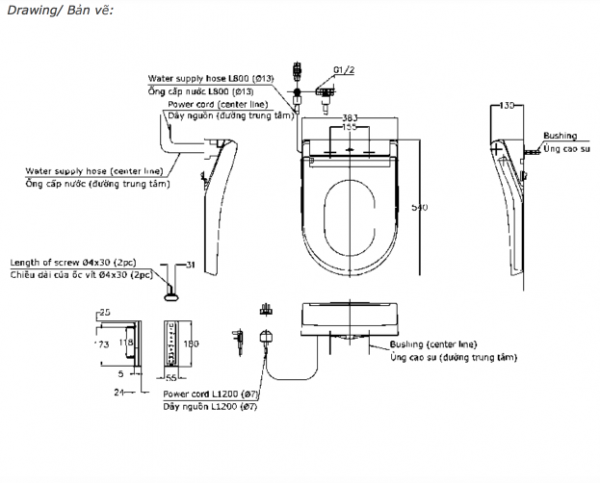 Nắp bồn cầu thông minh Washlet S5 TOTO TCF34570GAA dành cho bồn cầu giấu dây TCF34570GAA#NW1 - 3