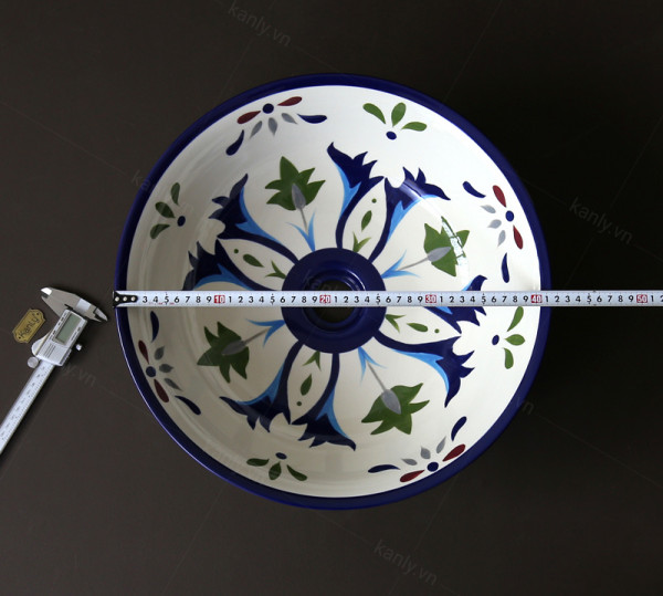 Chậu lavabo đặt bàn Kanly sứ hoa văn SU401 SU401 - 4