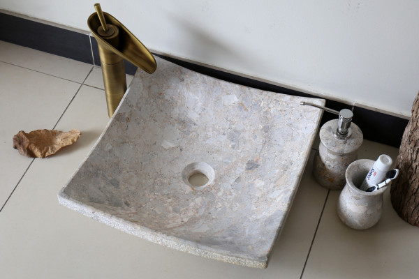 Chậu lavabo đặt bàn Kanly đá tự nhiên MAR3 MAR31V - 4