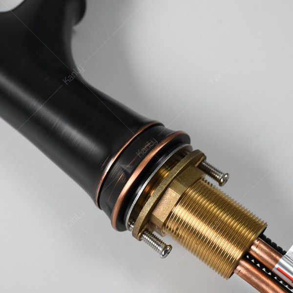 Vòi nước lavabo nóng lạnh có dây rút bằng đồng Kanly GCV42B GCV42B - 6