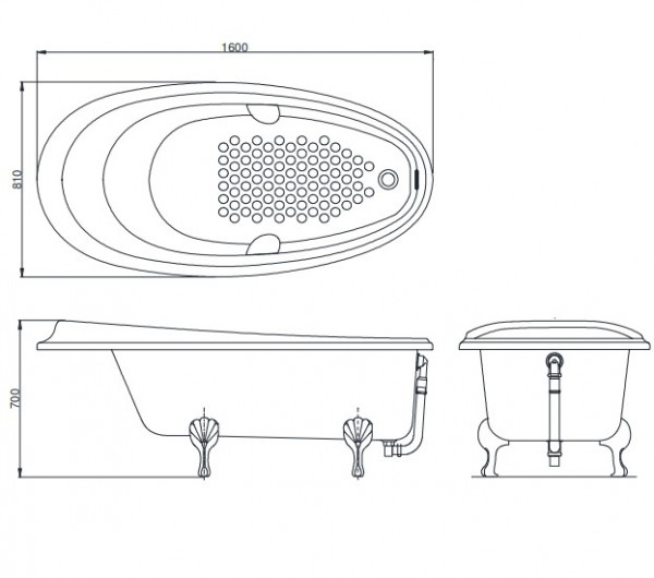 Bồn tắm đặt sàn TOTO PPY1610HIPTV14E#S ngọc trai 1m6 tay vịn - 2
