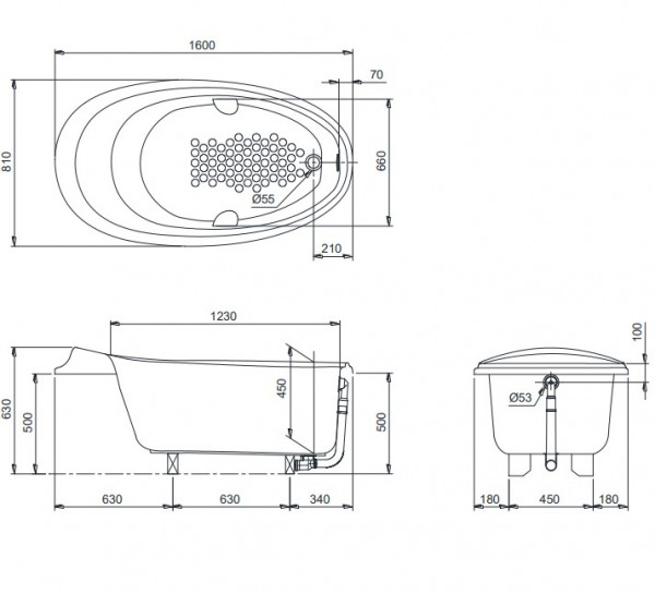 Bồn tắm TOTO PPY1610PTE#P ngọc trai 1m6 - 2