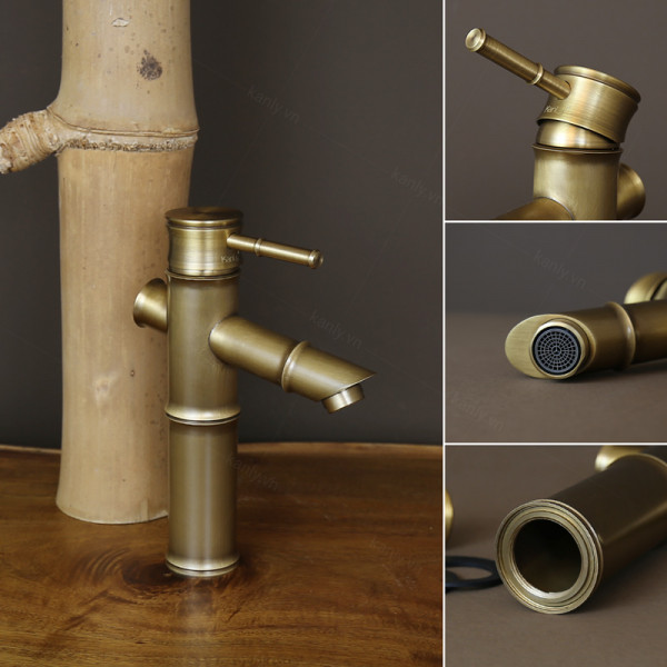 Vòi chậu nóng lạnh bằng đồng Kanly GCA02/V02 GCV02 - 4