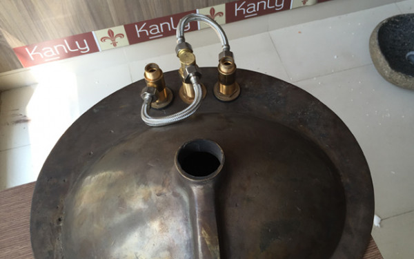 Chậu rửa mặt lavabo Kanly bằng đồng đúc GCL08 GCL08 - 2