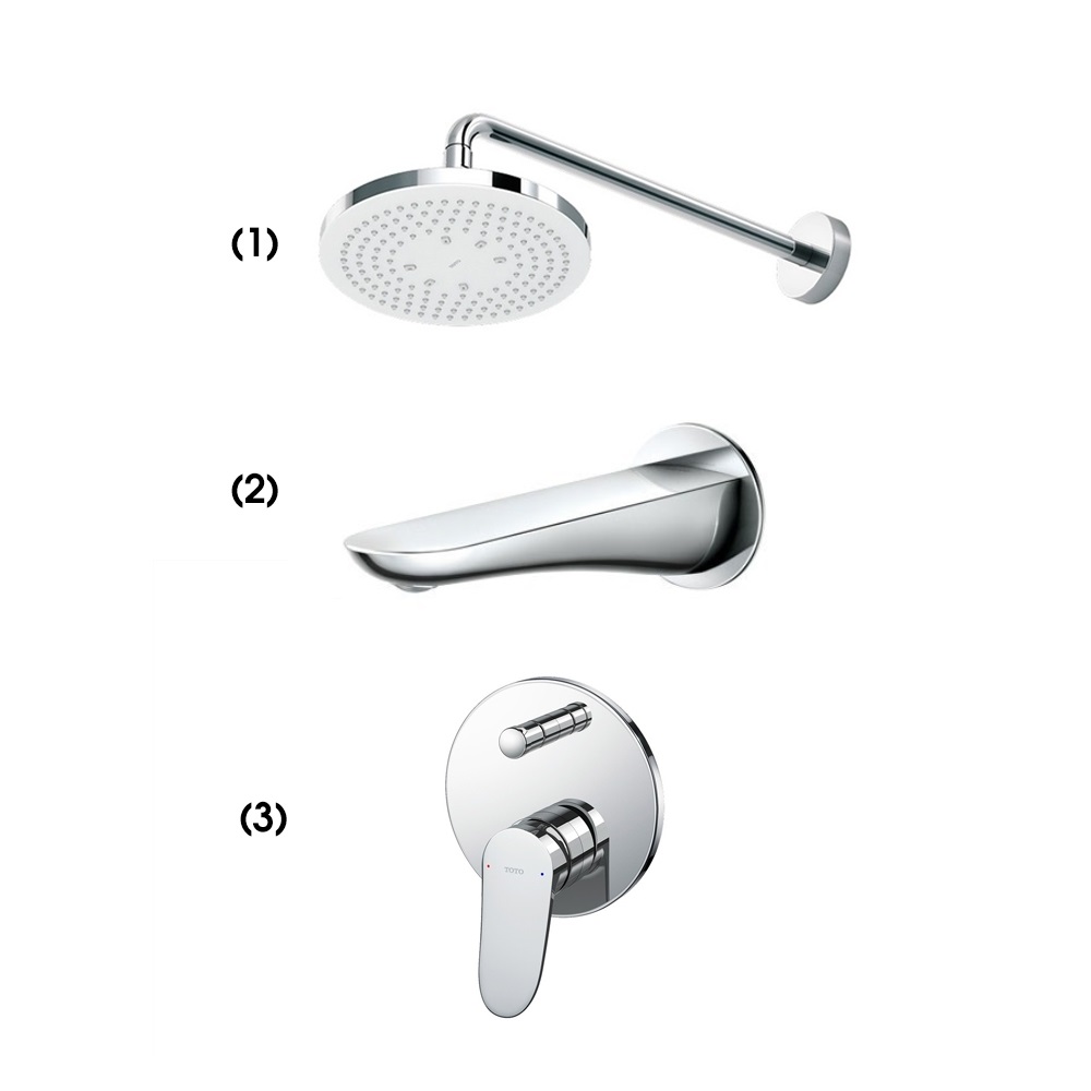 Set sen tắm âm tường 2 đường nước nóng lạnh TOTO TBW01003A TBW01003A/TBG01001B/TBS04304B