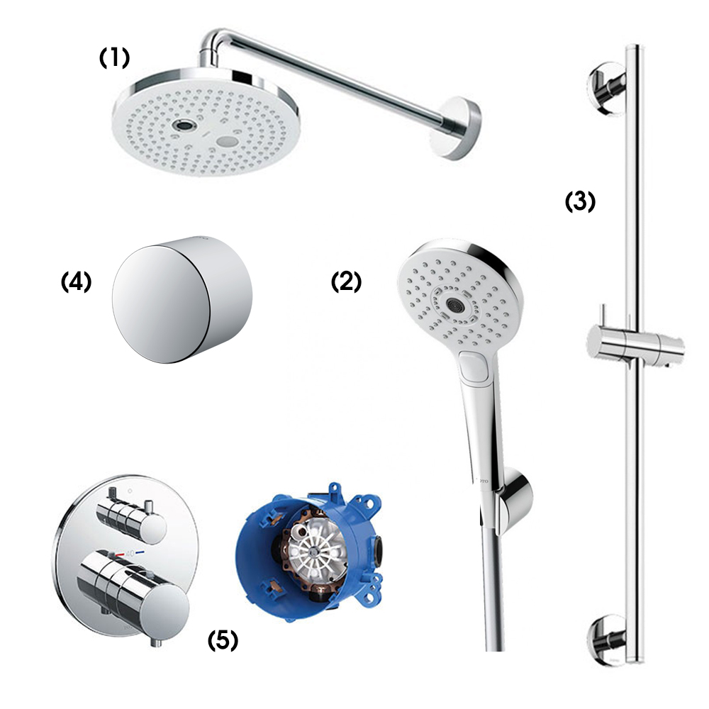 Set sen tắm âm tường 2 đường nước nhiệt độ TOTO TBW01004A TBW01010A TBW01004A/TBW01010A/TBW01016B/TBW07020A/TBV01408B/TBN01001B