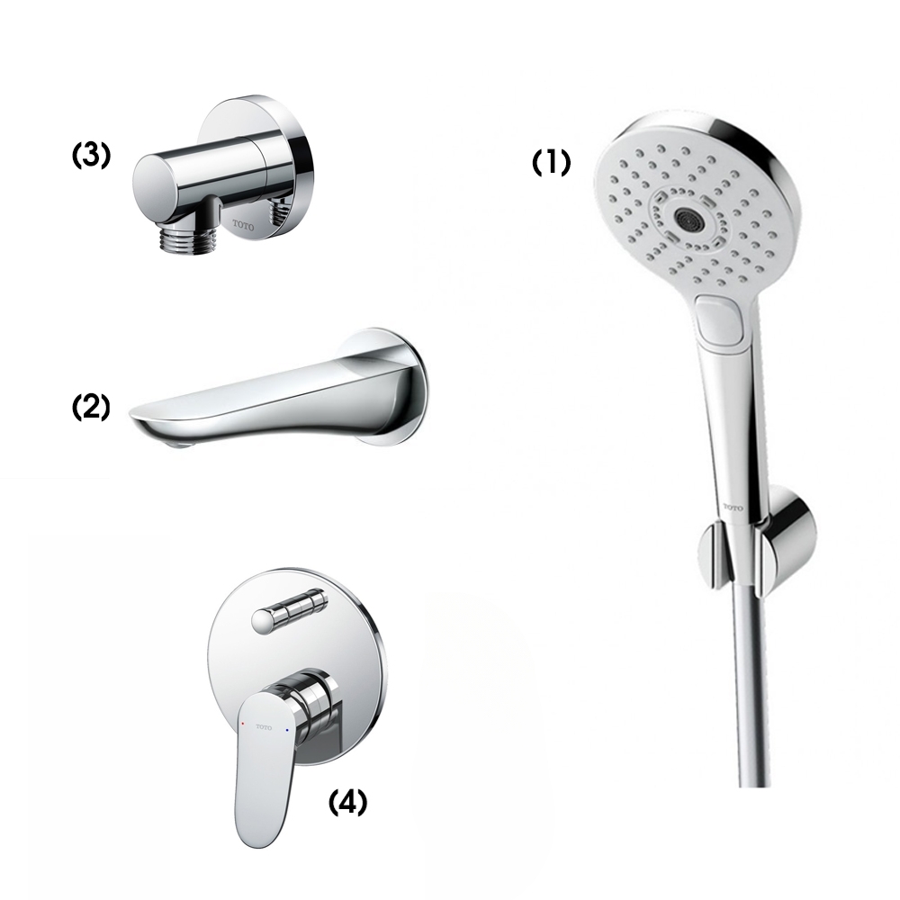 Set sen tắm âm tường 2 đường nước nóng lạnh TOTO TBW01010A TBW01010A/TBG01001B/TBW01014B/TBS04304B
