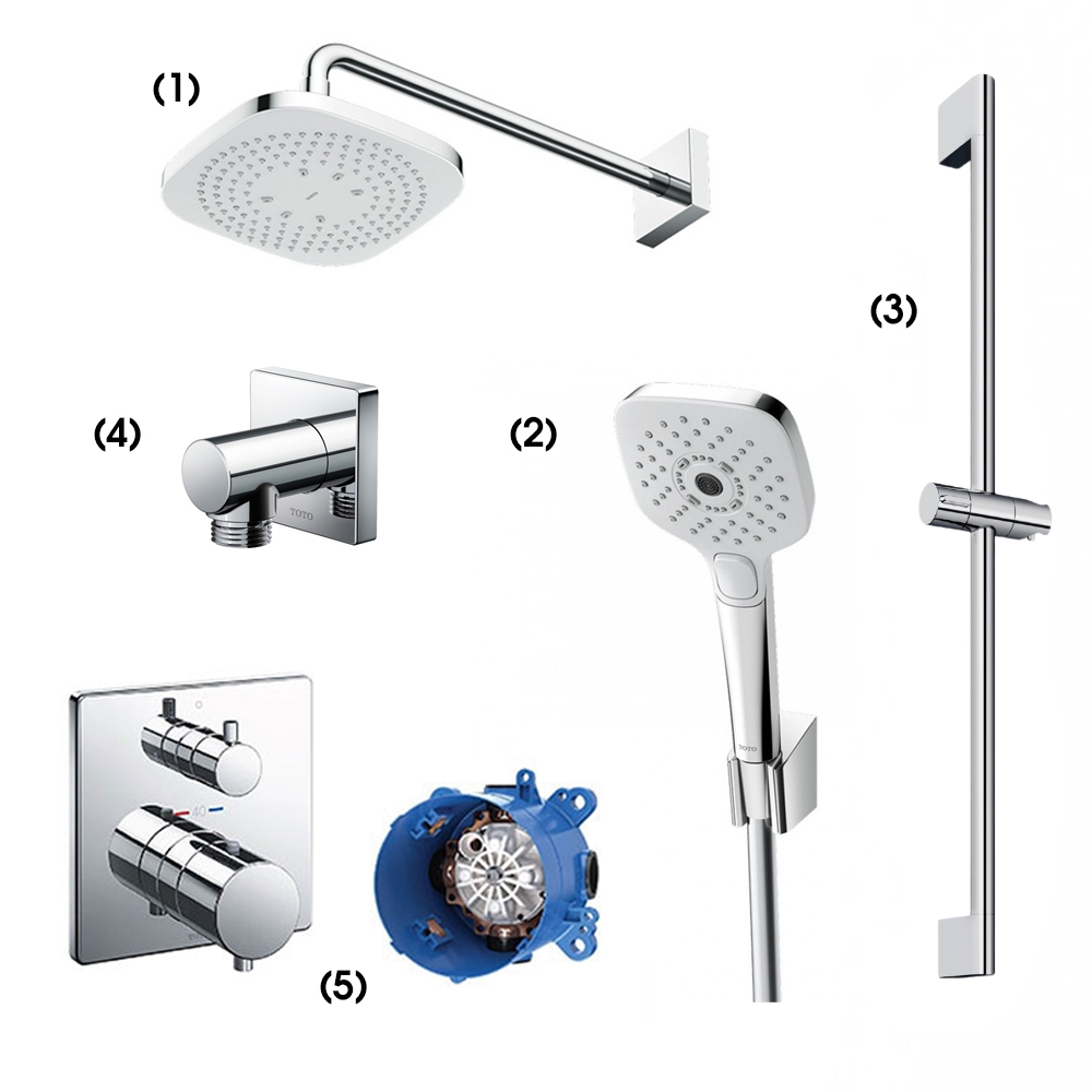 Set sen tắm âm tường 2 đường nước nhiệt độ TOTO TBW02003A TBW02006A TBW02003A/TBW02006A/TBW07019A/TBW02013B/TBV02404B/TBN01001B
