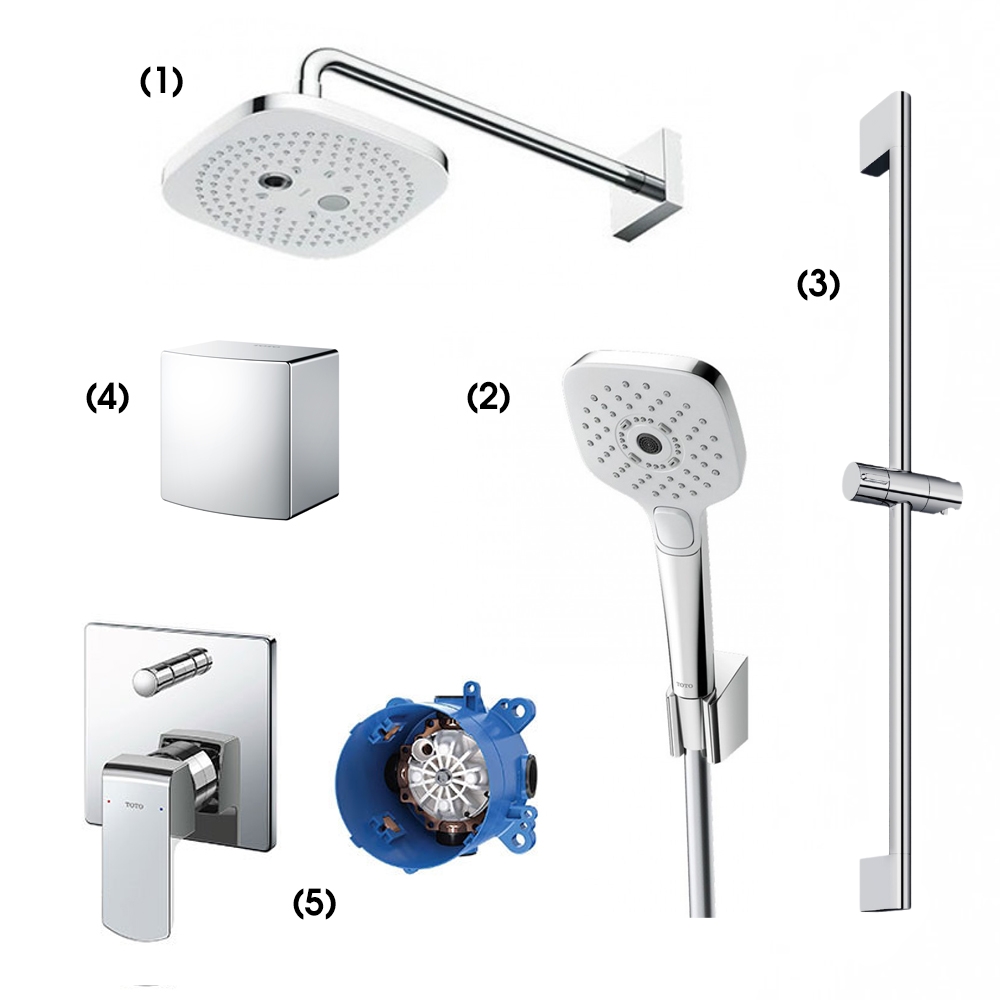 Set sen tắm âm tường 2 đường nước nóng lạnh TOTO TBW02004A TBW02006A TBW02004A/TBW02006A/TBW07019A/TBW08009A/TBG02304BA/TBN01001B