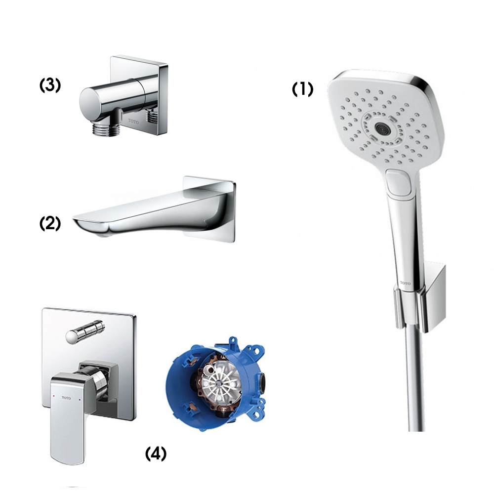 Set sen tắm âm tường 2 đường nước nóng lạnh TOTO TBW02006A TBW02006A/TBG02001B/TBW02013B/TBG02304BA/TBN01001B