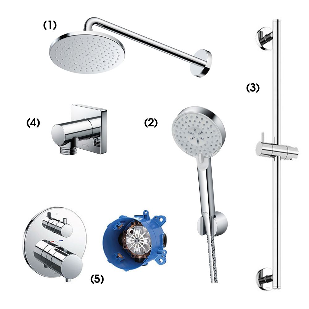 Set sen tắm âm tường 2 đường nước nhiệt độ TOTO TBW07001A TBW07009A TBW07001A/TBW07009A/TBW01016B/TBW02013B/TBV01408B/TBN01001B