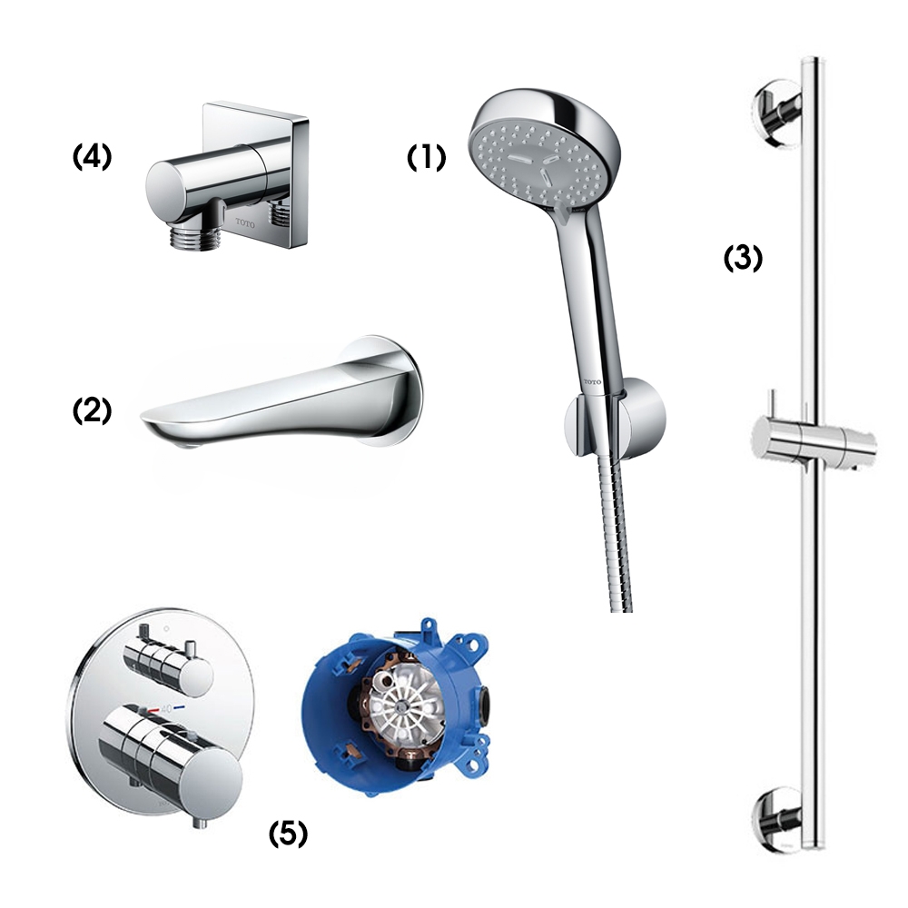 Set sen tắm âm tường 2 đường nước nhiệt độ TOTO TBW07012A TBG01001B TBW07012A/TBG01001B/TBW01016B/TBW02013B/TBV01408B/TBN01001B