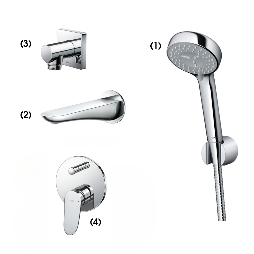 Set sen tắm âm tường 2 đường nước nóng lạnh TOTO TBW07012A TBW07012A/TBG01001B/TBW02013B/TBS04304B